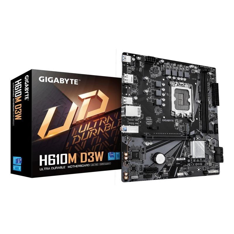 GIGABYTE H610M D3W Carte mère Intel H610 LGA 1700 micro ATX