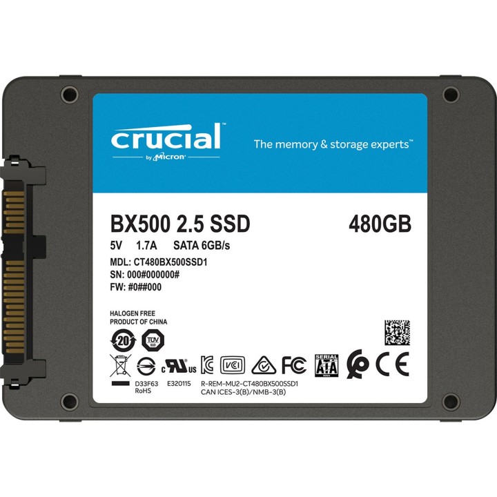 Crucial BX500 - Disque SSD - 1 To - SATA 6Gb/s | Ordiland