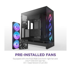 NZXT H9 Flow RGB (CM-H92FB-R1) Dual-Chamber Mid-Tower Case w/ RGB Fans - All Bla