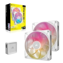 Corsair Kit de démarrage ventilateurs iCUE LINK RX140 RGB Max White Dual Fan