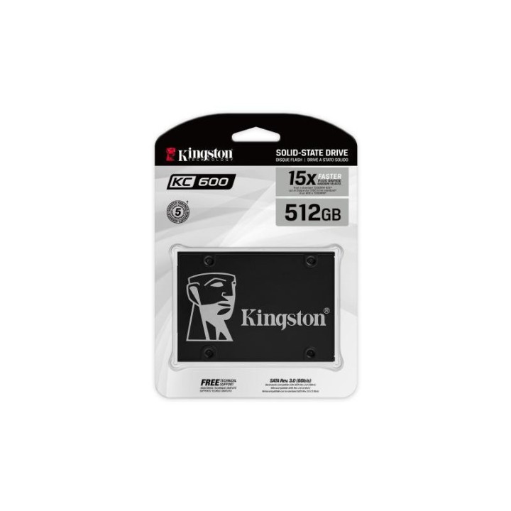 Kingston SSD KC600 SATA3 2.5" de 512 Go
