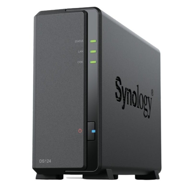 Synology DiskStation DS124 serveur de stockage NAS Bureau Realtek RTD1619B 1 Go DDR4 DiskStation Manager Noir