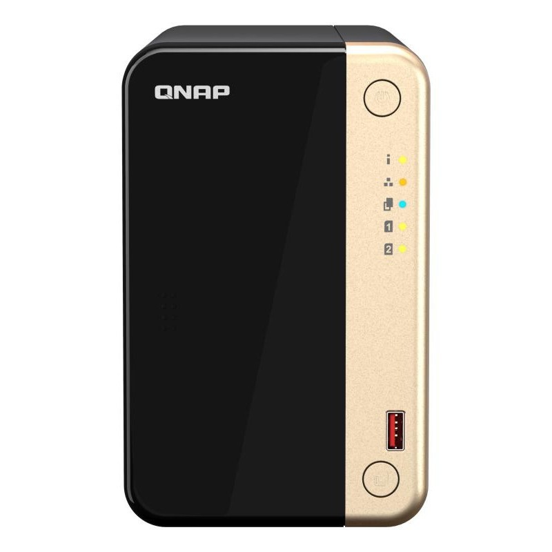 QNAP TS-264 NAS Tower Intel® Celeron® N5095 8 Go QNAP QTS Noir, Or