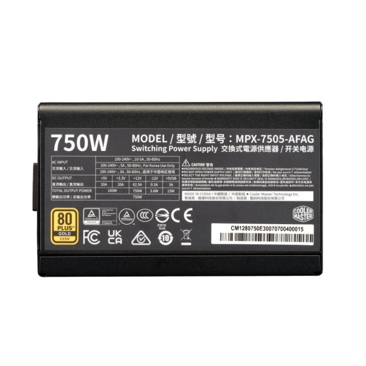 Alimentation Cooler Master Elite Gold 750 FM - 750 W 80 PLUS Gold
