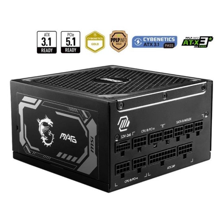 Alimentation MSI MAG A1250GL PCIe 5 - 1250 W 80 PLUS Gold