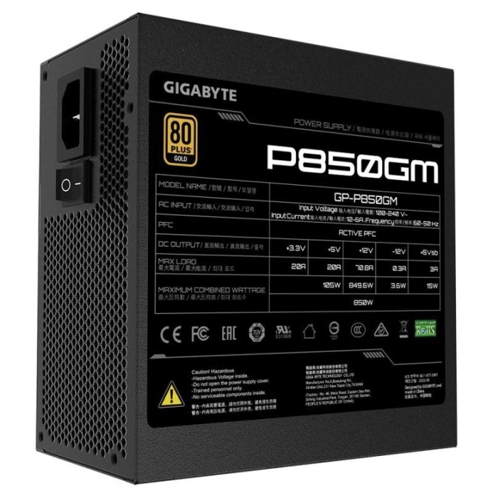 Alimentation Gigabyte P850GM - 850 W 80 PLUS Gold