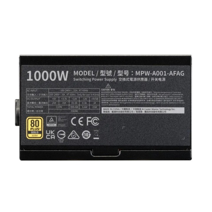 Alimentation Cooler Master Elite Gold 1000 FM - 1000 W 80 PLUS Gold