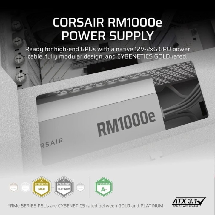 Alimentation Corsair RMe White Series, RM1000e White - 1000 W 80 PLUS Gold