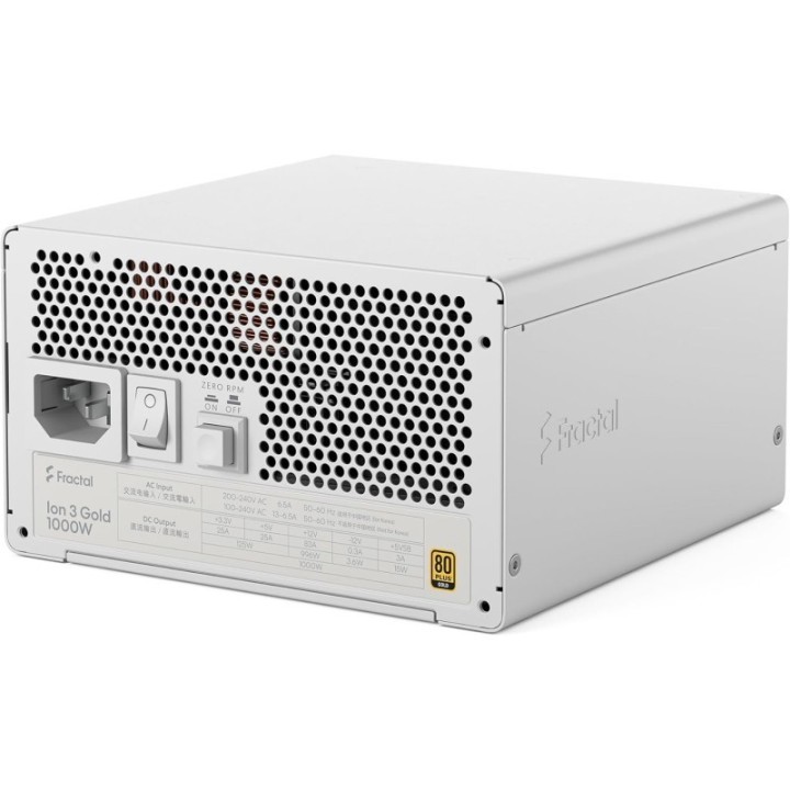 Alimentation Fractal Design Ion 3 Gold White, EU Cord - 1000 W 80 PLUS Gold