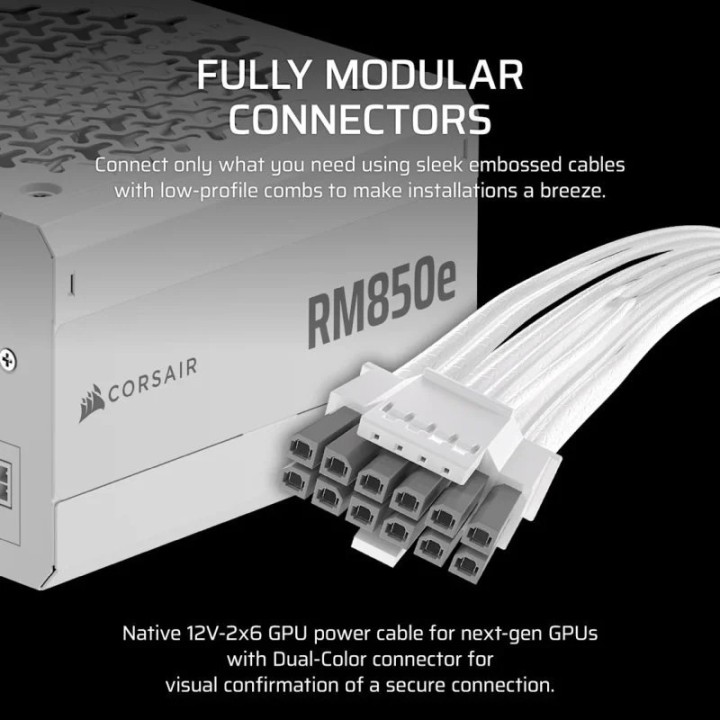 Alimentation Corsair RMe White Series, RM850e White, ATX 3.1 - 850 W 80 PLUS Gold