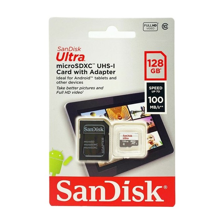 Carte microSDXC Sandisk 128g° | Ordiland