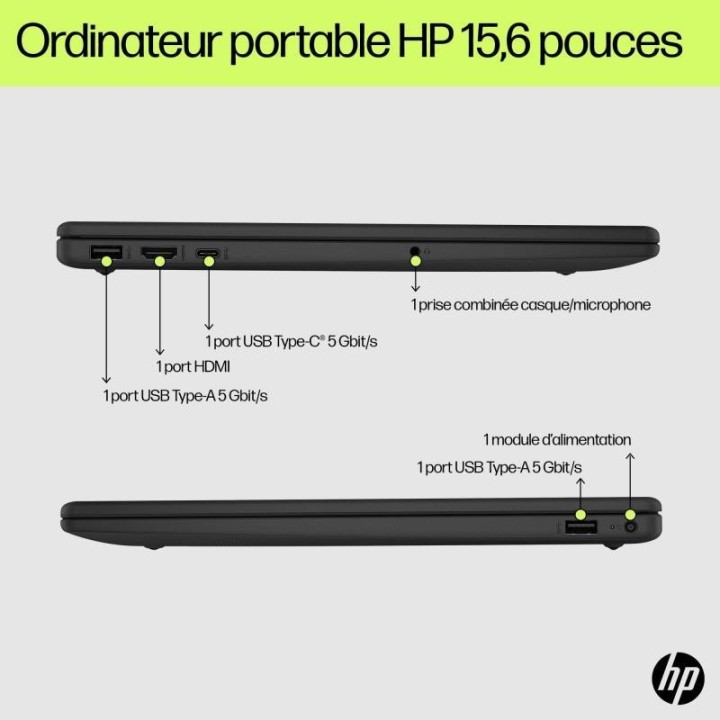 PC portable HP Laptop 15-fd0011nf D0MM6EA ABF - 15,6" - Core 7 150U - 16 Go - SSD 512 Go