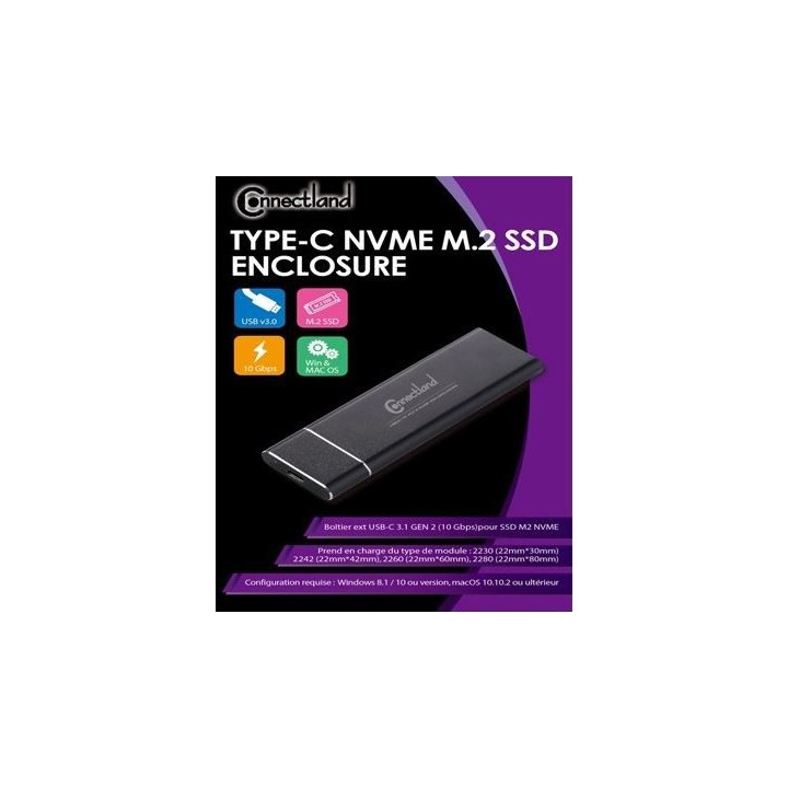 Connectland - Boitier Externe Type-C NVME M2 Usb Type C