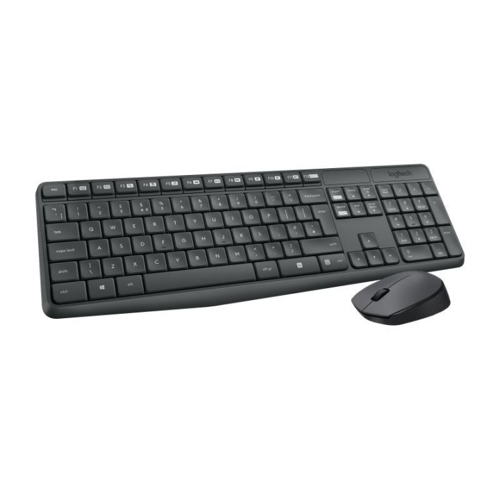 Logitech MK235 clavier Souris incluse Universel USB AZERTY Français Gris