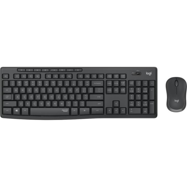 Logitech MK295 Silent Wireless Combo clavier Souris incluse Bureau RF sans fil AZERTY Français Graphite