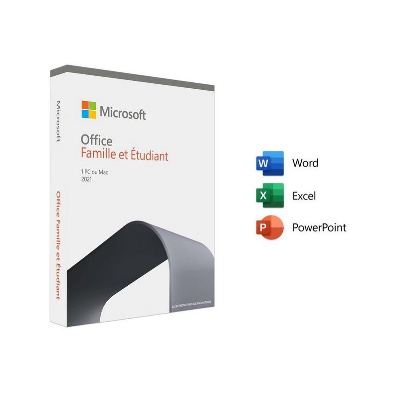 Microsoft Pack Office 2021 - Etudiant (Word - Excel - PowerPoint)