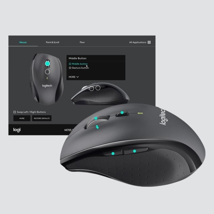 Logitech Customizable Mouse M705 souris Bureau | Ordiland