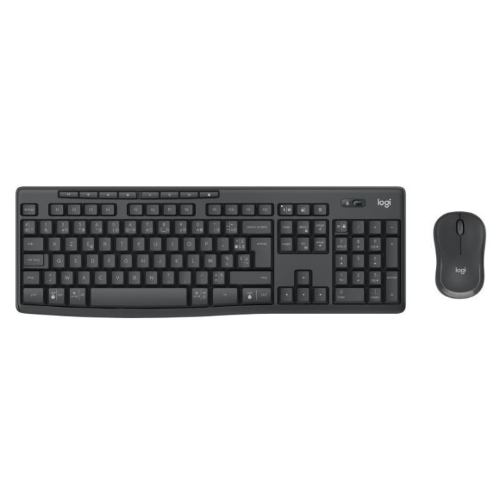 Pack clavier + souris Logitech KIT MK370 For Business Noir