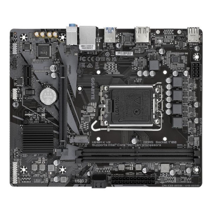 Carte mère Gigabyte H610M K V2 - LGA 1700 - Micro-ATX - DDR5