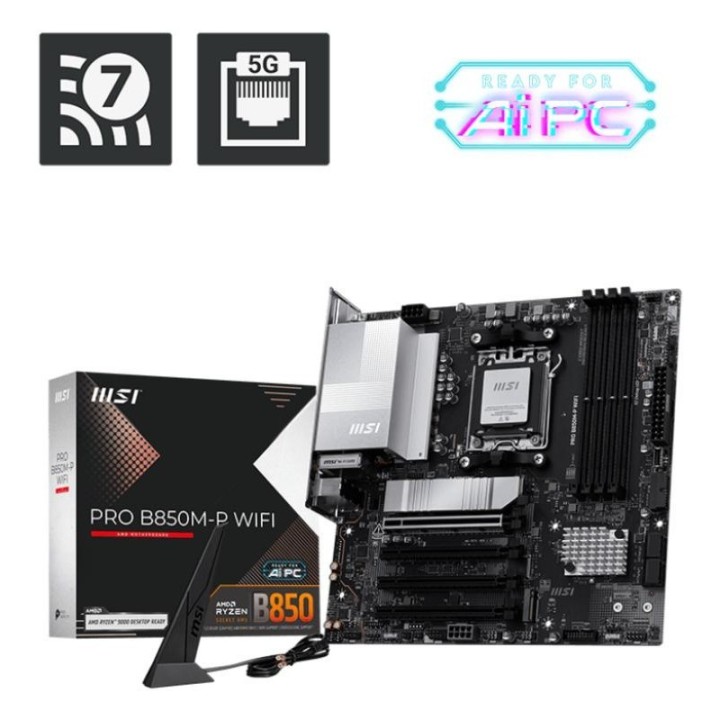 Carte mère MSI PRO B850M-P WIFI - AM5 - Micro-ATX - DDR5 - Wi-Fi