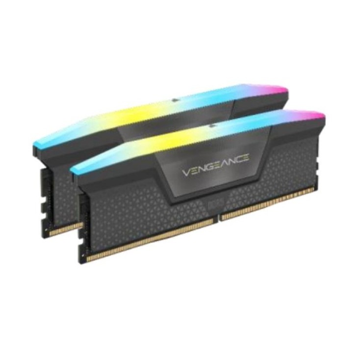 Mémoire Corsair Vengeance RGB 64 Go (2 × 32 Go) DDR5 6000 MHz CL40 Gris (CMH64GX5M2D6000Z40)