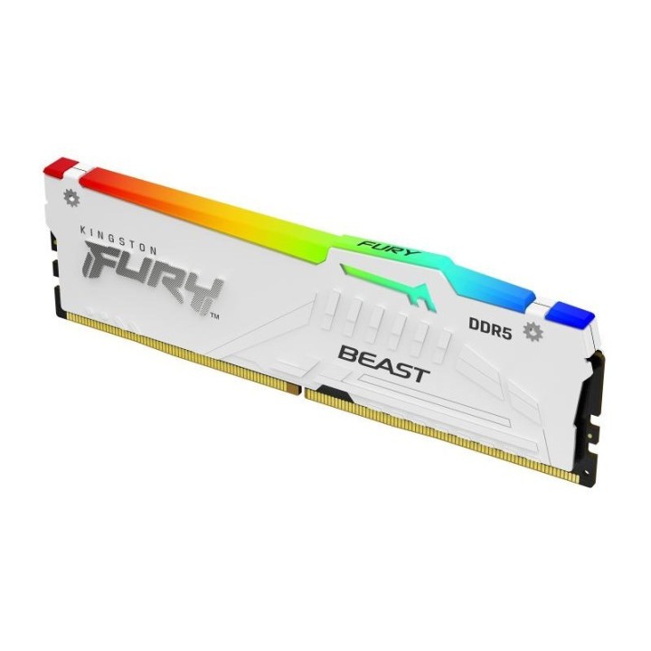 Mémoire Kingston FURY Beast 32 Go (2 × 16 Go) DDR5 6000 MHz CL36 RGB Blanc