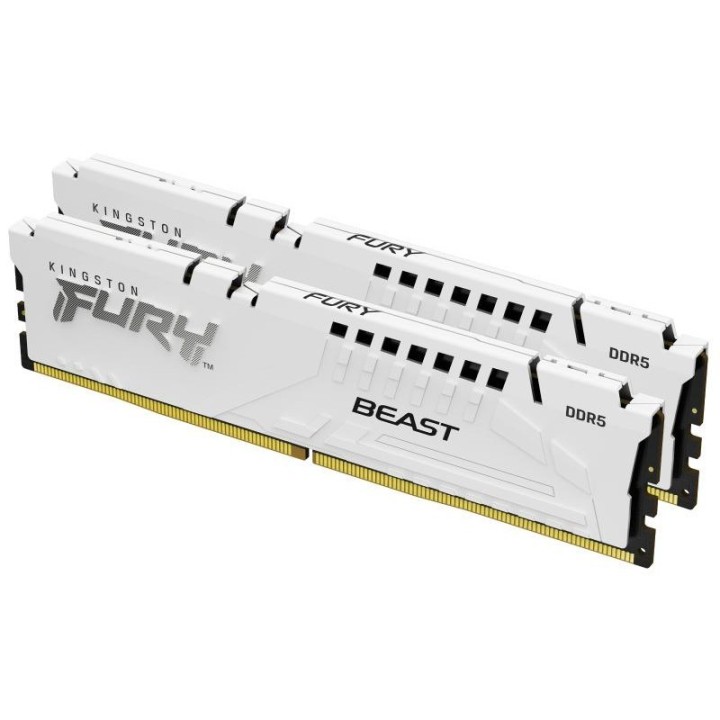 Mémoire Kingston FURY Beast 32 Go (2 × 16 Go) DDR5 6000 MHz CL30 Blanc