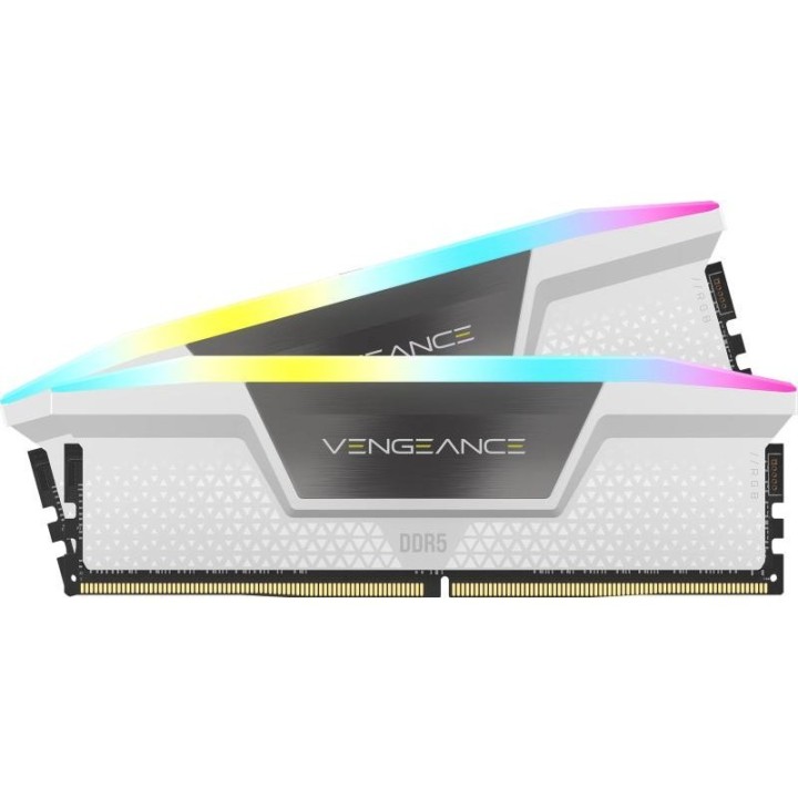 Mémoire Corsair Vengeance RGB 32 Go (2 × 16 Go) DDR5 6000 MHz CL30 Blanc