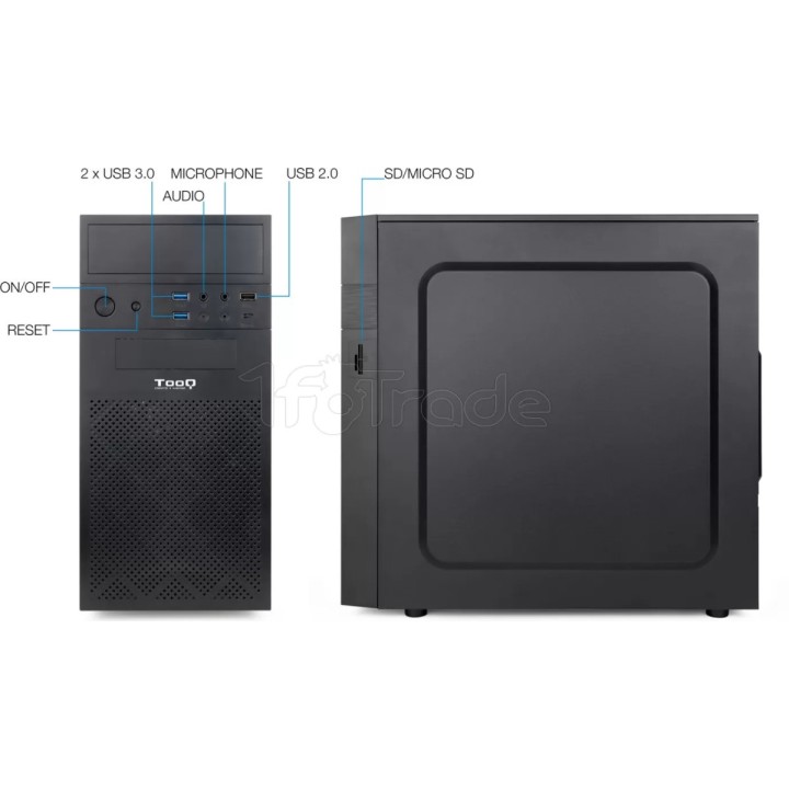Boîtier Mini Tour Micro ATX TooQ TQC-4701U3C-B (Noir) | Ordiland