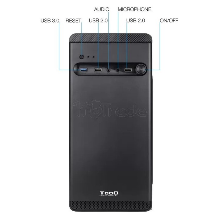Boîtier Mini Tour Micro ATX TooQ TQC-4702U3C-B (Noir) | Ordiland