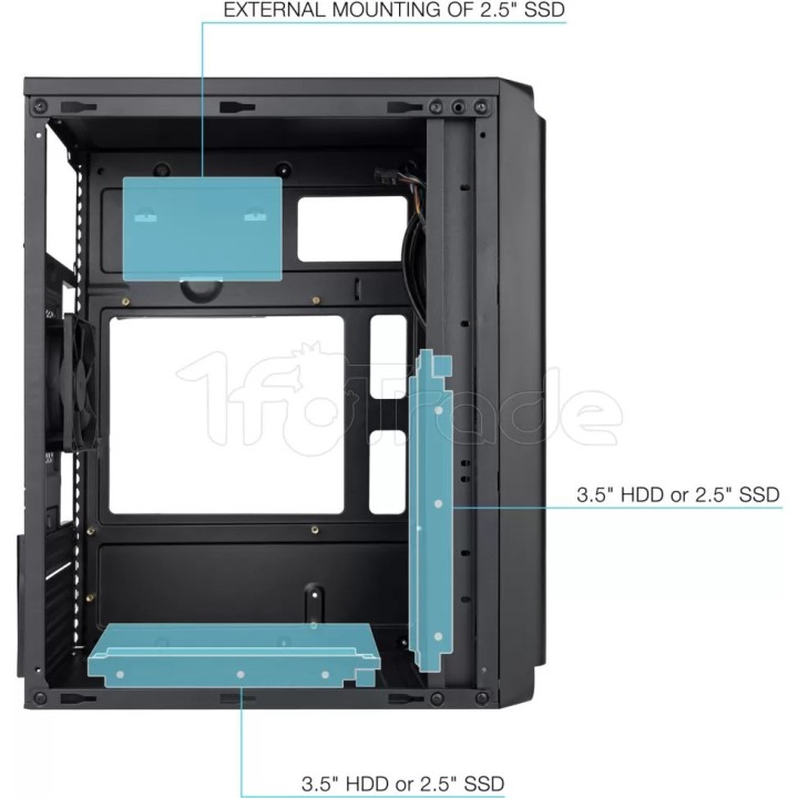 Boîtier Mini Tour Micro ATX TooQ TQC-4702U3C-B (Noir) | Ordiland