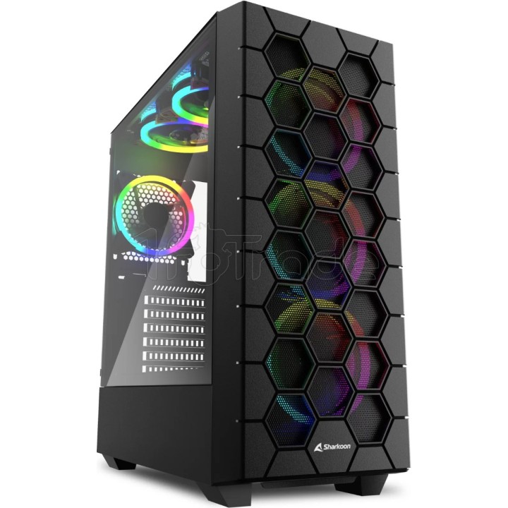Boîtier Moyen Tour ATX Sharkoon Hex RGB avec panneau | Ordiland