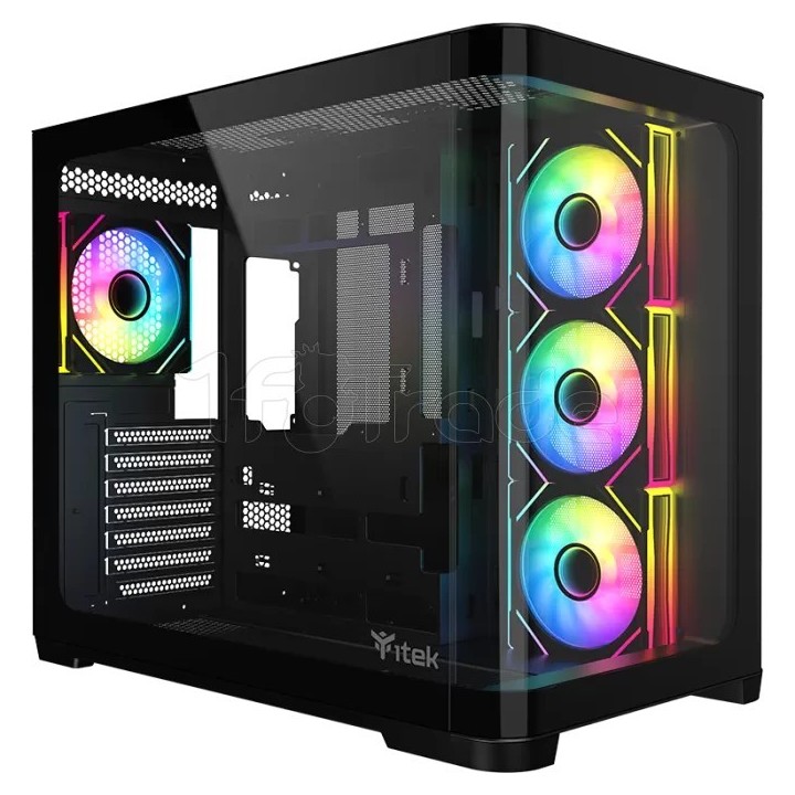 Boîtier Moyen Tour ATX iTek Dark Cave Curved (Noir) | Ordiland