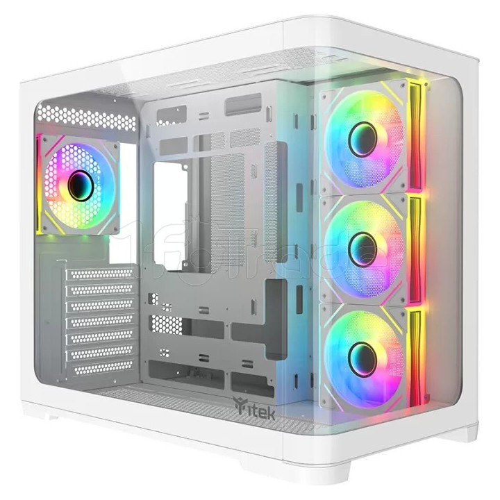 Boîtier Moyen Tour ATX iTek Dark Cave Curved (Blanc) | Ordiland