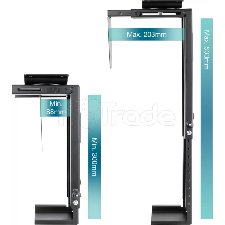 Support ordinateur/PC suspendu sous table TooQ | Ordiland
