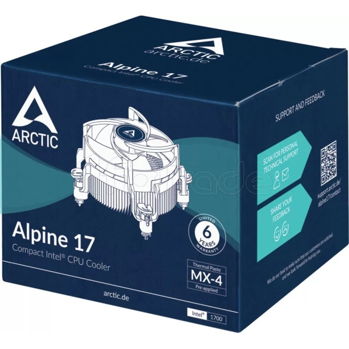 Ventilateur processeur Arctic Alpine 17 (Noir) | Ordiland