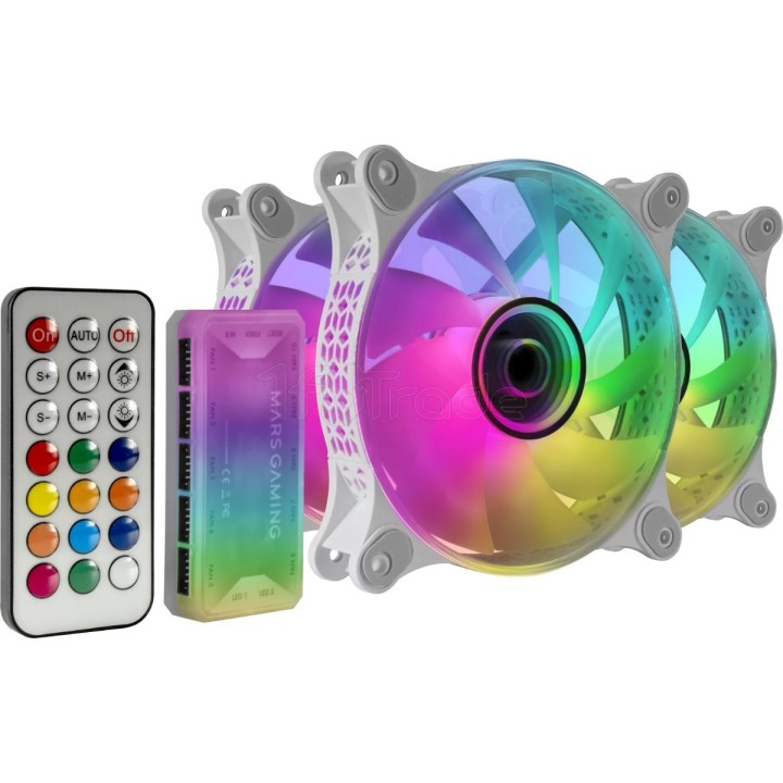 Lot de 3 Ventilateurs boîtier Mars Gaming MF-3D RGB | Ordiland