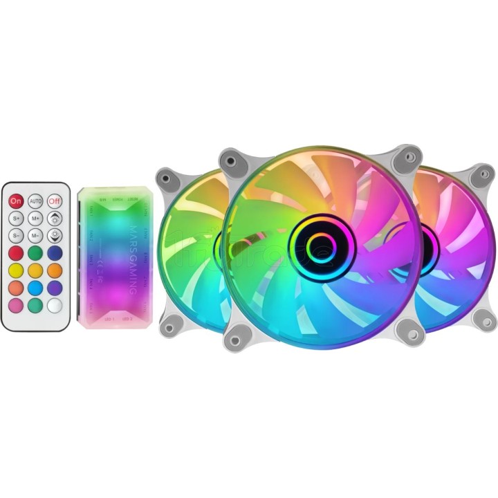 Lot de 3 Ventilateurs boîtier Mars Gaming MF-3D RGB | Ordiland