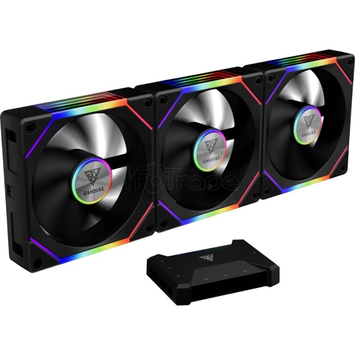 Lot de 3 Ventilateurs de boîtier Gamdias Aeolus P2U | Ordiland