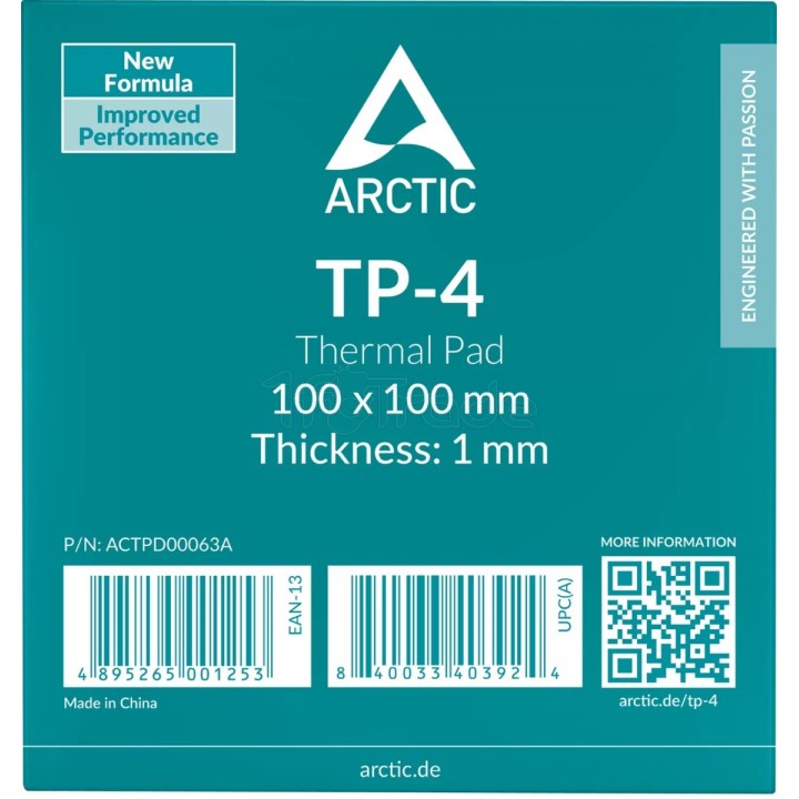 Pad thermique Arctic TP-4 100x100x1mm (Gris) | Ordiland