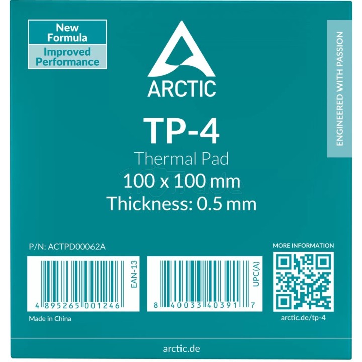 Pad thermique Arctic TP-4 100x100x0,5mm (Gris) | Ordiland
