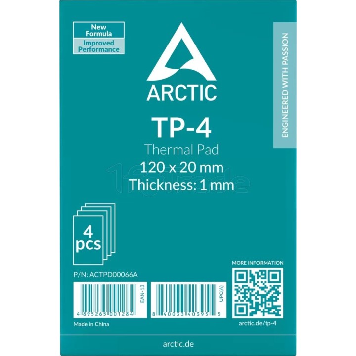 Lot de 4 Pads thermiques Arctic TP-4 120x20x1mm (Gris) | Ordiland