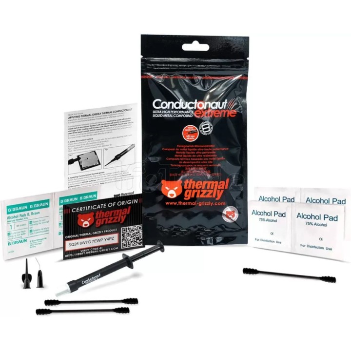 Pâte thermique Thermal Grizzly Conductonaut Extreme 1g | Ordiland