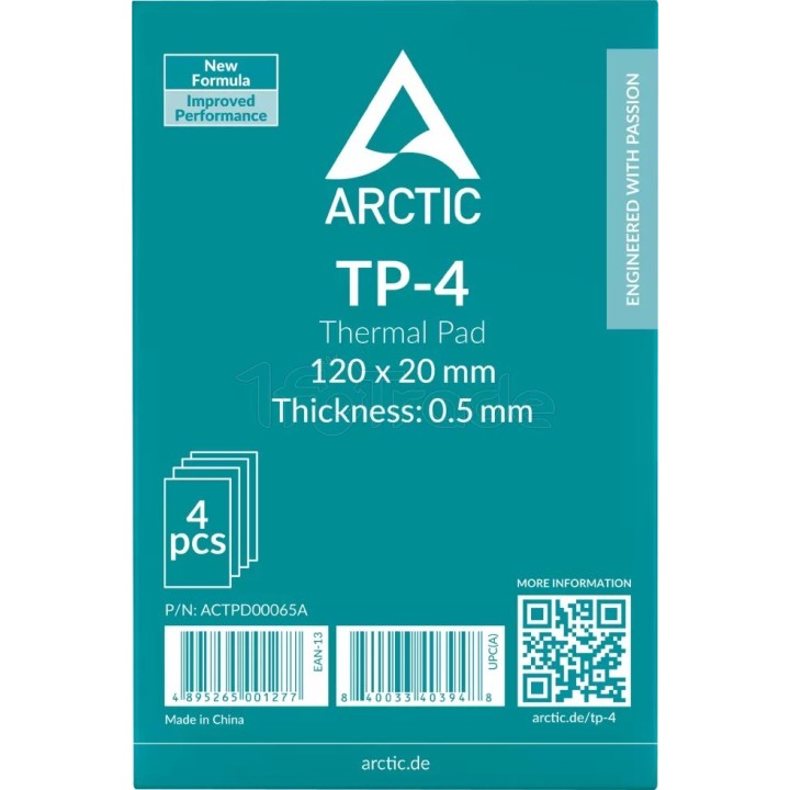 Lot de 4 Pads thermiques Arctic TP-4 120x20x0,5mm | Ordiland