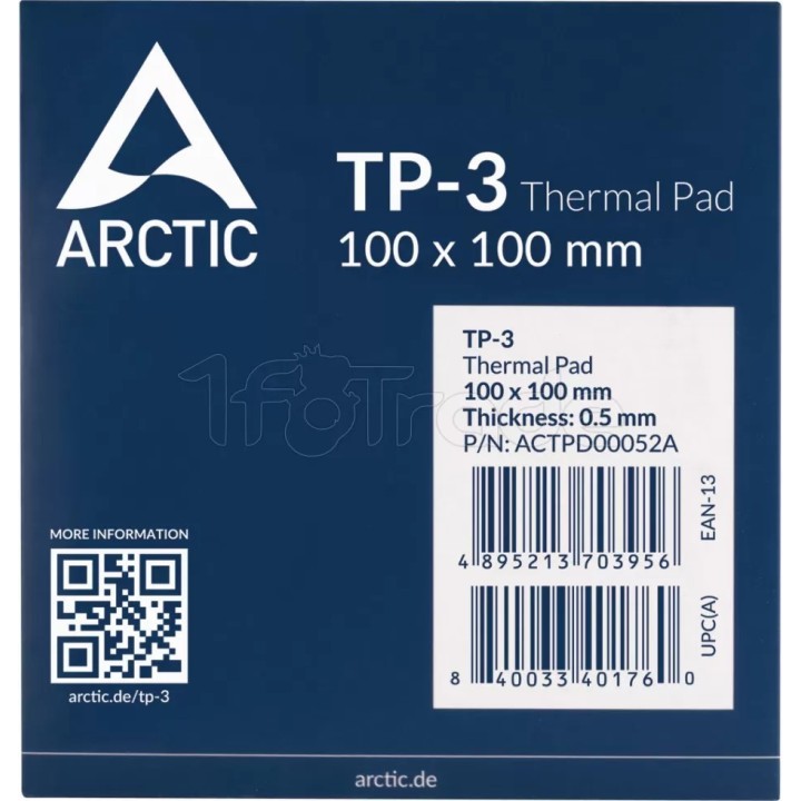 Pad thermique Arctic TP-3 100x100x0,5mm (Bleu) | Ordiland