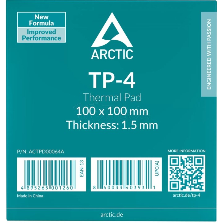Pad thermique Arctic TP-4 100x100x1,5mm (Gris) | Ordiland