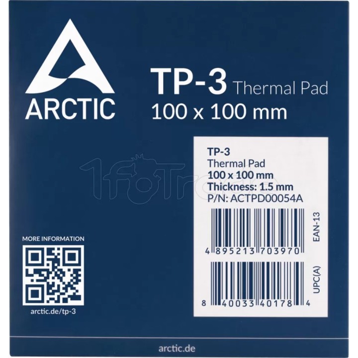 Pad thermique Arctic TP-3 100x100x1,5mm (Bleu) | Ordiland