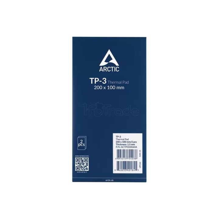 Lot de 2 Pads thermiques Arctic TP-3 200x100x1,5mm | Ordiland