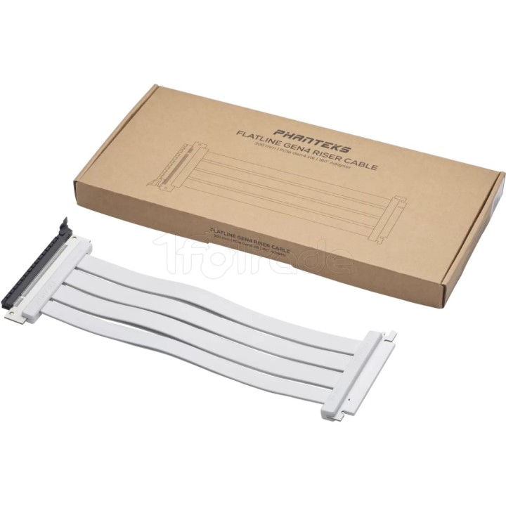 Riser PCIe 4.0 16X Phanteks Flatline 180° 30cm (Blanc) | Ordiland