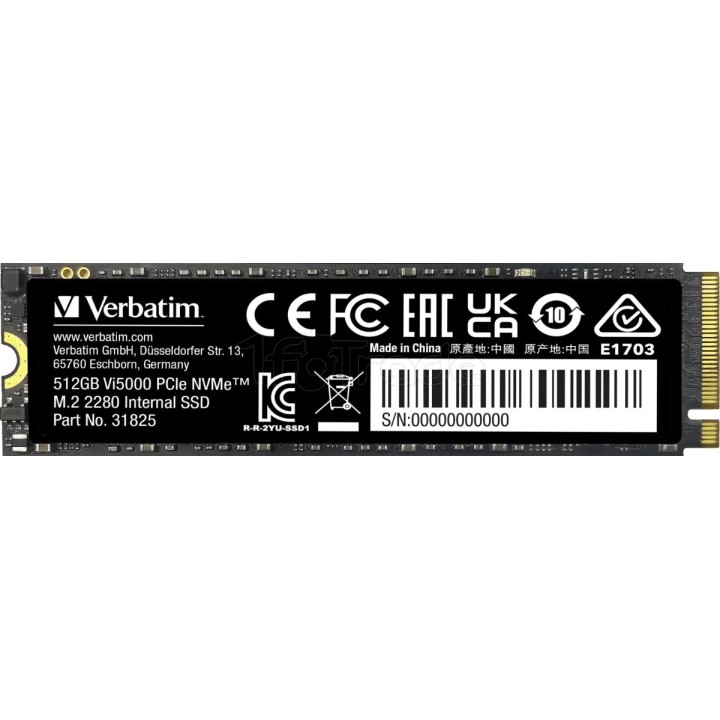 Disque SSD Verbatim Vi5000 512Go - NVMe M.2 Type 2280 | Ordiland